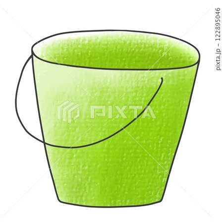ゆるめシンプルなバケツ　アナログ風 122895046