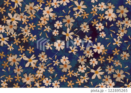 シックな色調の花柄壁紙 122895265
