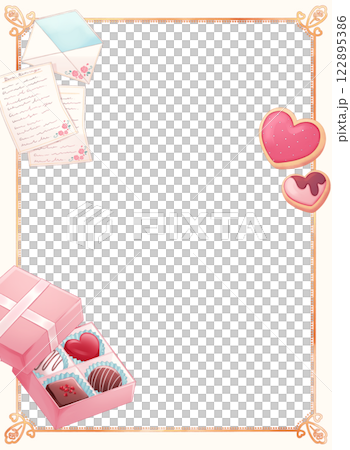 裝飾框和糖果 122895386