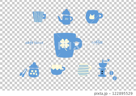 Illustration of various coffee cups 122895529