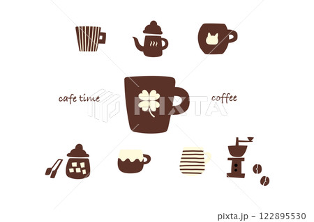 いろいろなコーヒーカップのイラスト 122895530
