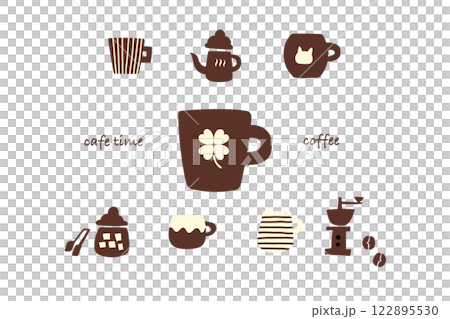 いろいろなコーヒーカップのイラスト 122895530