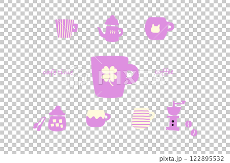 Illustration of various coffee cups 122895532