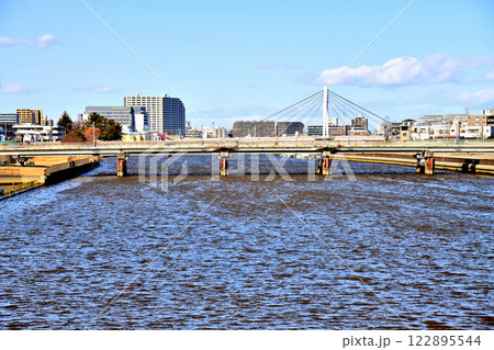 三和橋／新中川より上流／細田橋方向を望む(東京都葛飾区)【2025.1】 122895544