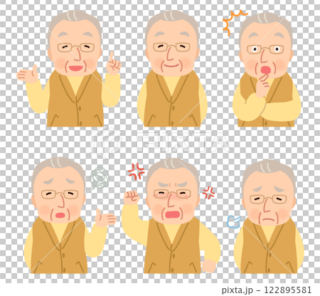 老人面部姿勢老年老人已故老人 122895581