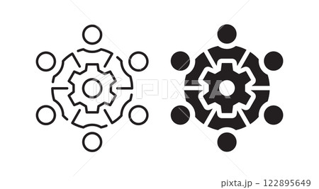 Teamwork icons. Vector illustration. Symbol of collaboration and workflow. Teamwork icons. Vector illustration. Symbol of collaboration and workflow. 122895649