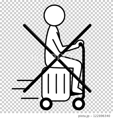 Prohibition on traveling with electric suitcases Symbol 122896340