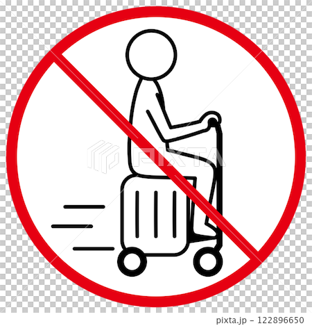 Prohibition on traveling with electric suitcases Symbol 122896650
