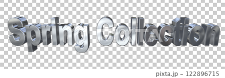 3DCG文字「Spring Collection（スプリングコレクション）」シルバー,銀 122896715