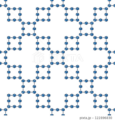 Block Chain vector blue seamless pattern or modern background 122896830