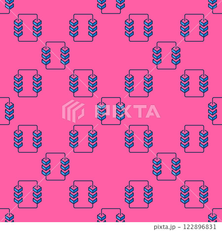 Block-Chain vector blue seamless pattern - Blockchain with 6 blocks Cryptocurrency background 122896831