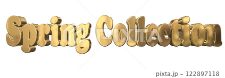 3DCG文字「Spring Collection（スプリングコレクション）」ゴールド,金 122897118
