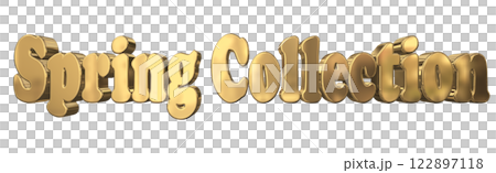 3DCG文字「Spring Collection（スプリングコレクション）」ゴールド,金 122897118