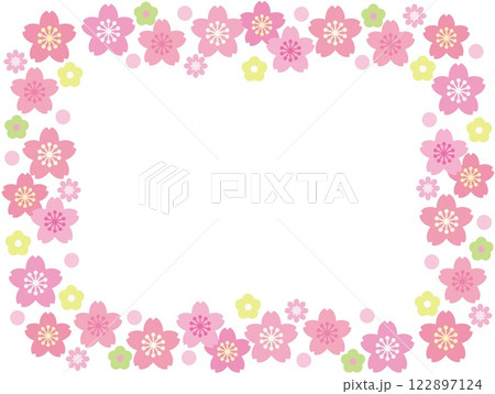 桜の花　フレーム　ホワイトスペース 122897124
