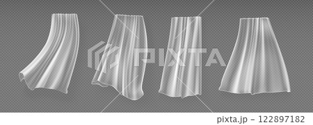 White curtains set on transparent background White curtains set on transparent background 122897182