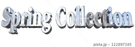 3DCG文字「Spring Collection（スプリングコレクション）」シルバー,銀 122897185