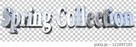 3DCG文字「Spring Collection（スプリングコレクション）」シルバー,銀 122897185