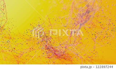 Interwoven Dreams: A Vibrant Network of Yellow, Pink, and Purple 122897244