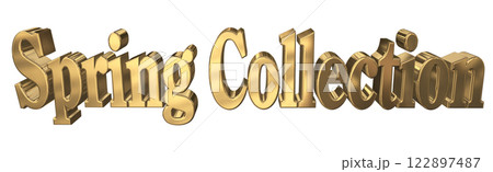 3DCG文字「Spring Collection（スプリングコレクション）」ゴールド,金 122897487