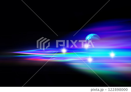 超高速の光とグローバルイメージの背景素材 122898000