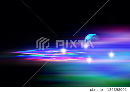 超高速の光とグローバルイメージの背景素材 122898001