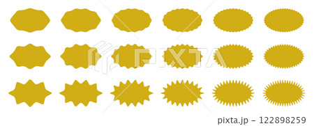 なみなみの楕円のベクターイラスト素材　18種類セット　背景透過 122898259