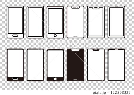 各種形狀的智慧型手機的簡單圖標 122898325
