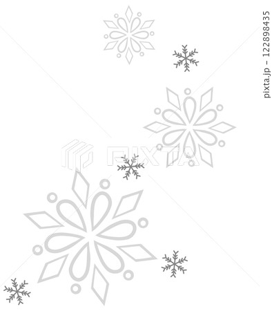 グレーの花のようなな雪の結晶のイラスト グレーの花のようなな雪の結晶のイラスト 122898435