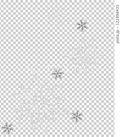 グレーの花のようなな雪の結晶のイラスト グレーの花のようなな雪の結晶のイラスト 122898435