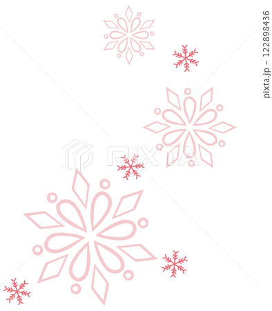 淡いピンクの花のようなな雪の結晶のイラスト 122898436