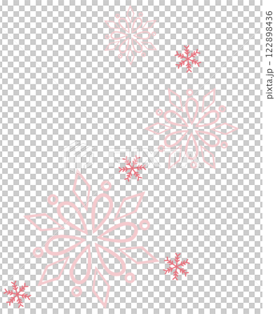 淡いピンクの花のようなな雪の結晶のイラスト 122898436