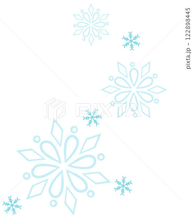 水色の花のようなな雪の結晶のイラスト 122898445