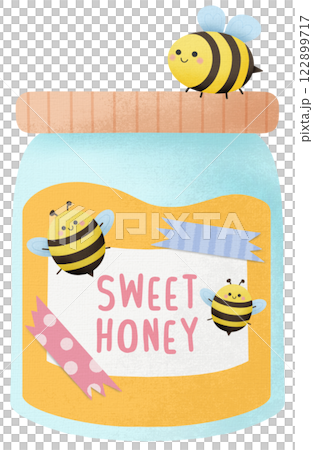 Cute Hand drawn sweet honey jar 122899717