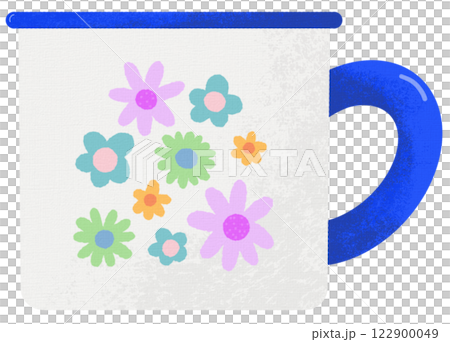 cute flowers pattern enamel coated tinware Mug 122900049