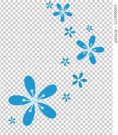 許多鮮豔的藍色花朵飄揚 122900063