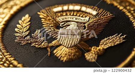 Embroidered presidential seal of the united states celebrating president's day 122900432