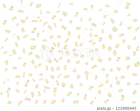 黄色系カラフルかわいい紙吹雪の背景素材　パステルカラー虹色　PNG 122900445