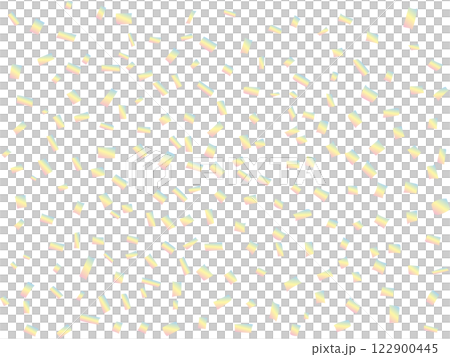 黄色系カラフルかわいい紙吹雪の背景素材　パステルカラー虹色　PNG 122900445