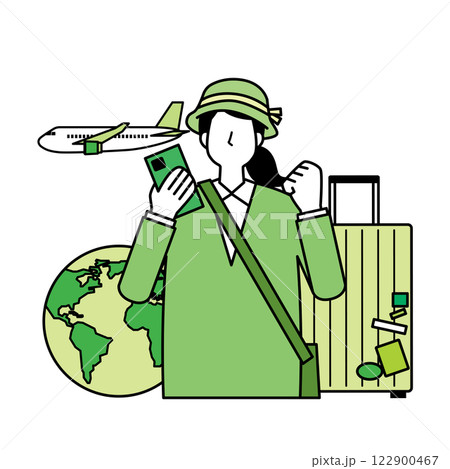 海外旅行をする女性 122900467