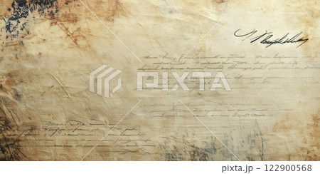 Old parchment recalling president's day and george washington signature 122900568