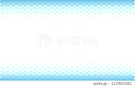 横長の水玉模様になった水色のグラデーションのフレーム 122901082