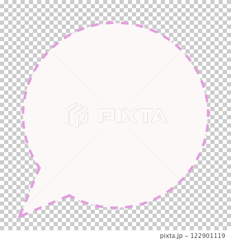 簡單虛線圓形對話泡泡（粉紅色/白色） 122901119