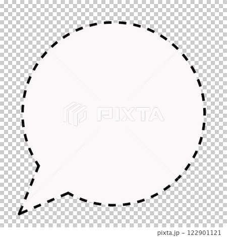 Simple dashed round speech bubble (black and white) Simple dashed round speech bubble (black and white) 122901121