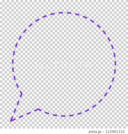 Simple dashed round speech bubble (line drawing only, purple) Simple dashed round speech bubble (line drawing only, purple) 122901132