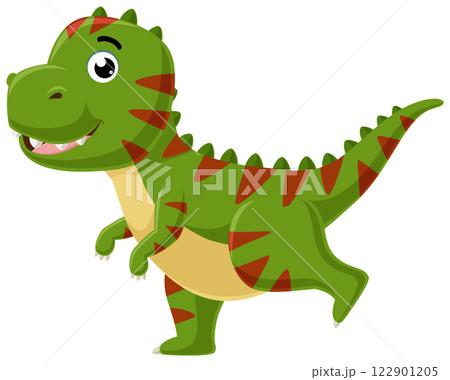 Baby tyrannosaurus cartoon on white background Baby tyrannosaurus cartoon on white background 122901205