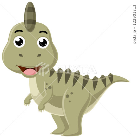 Cartoon little parasaurolophus on white background 122901213