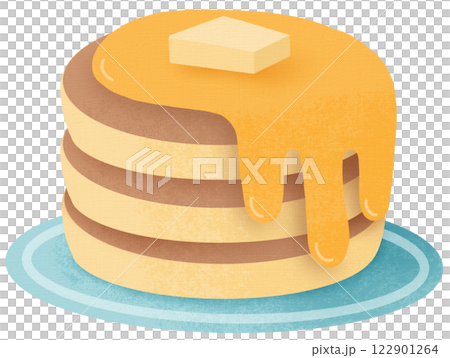 Cute Hand Drawn triple three layers pancake 122901264
