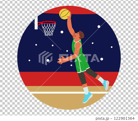 Basketball player dunking 122901364