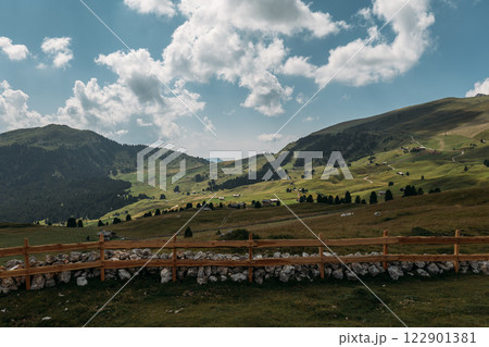 Experience the stunning landscape of the breathtaking Dolomites, where nature reveals its majestic beauty and charm 122901381