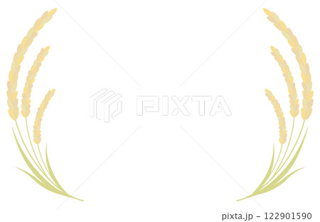 米・稲のフレームベクターイラスト シンプル コピースペース 新米 122901590